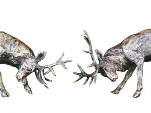 Rutting Stags Bronze Sculpture by Butler & Peach