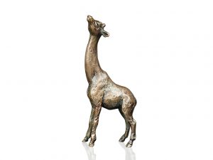 Miniature Bronze Giraffe Sculpture - Solid Bronze Sculpture 6cm Tall